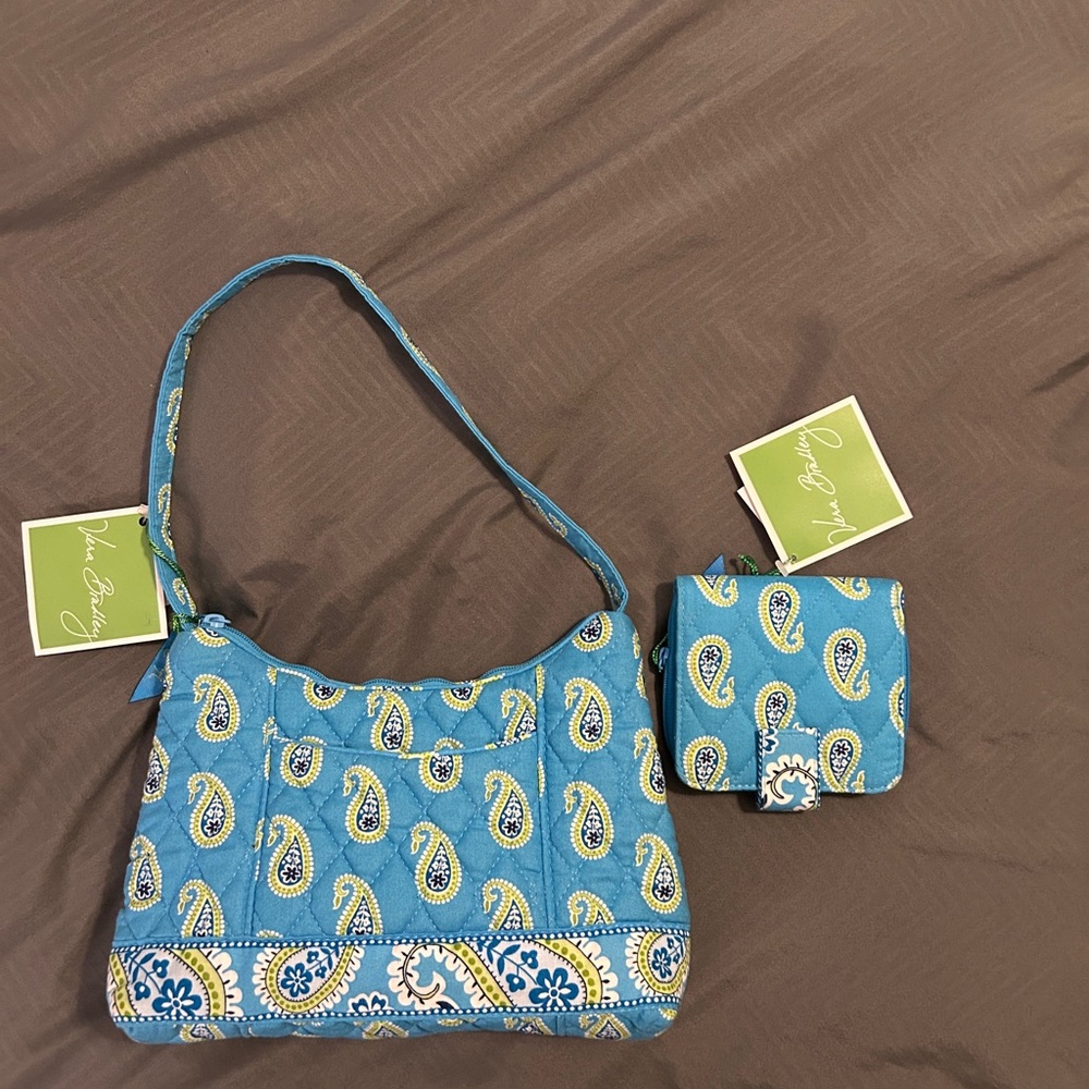 Vera Bradley Blue Paisley Shoulder Bag Set